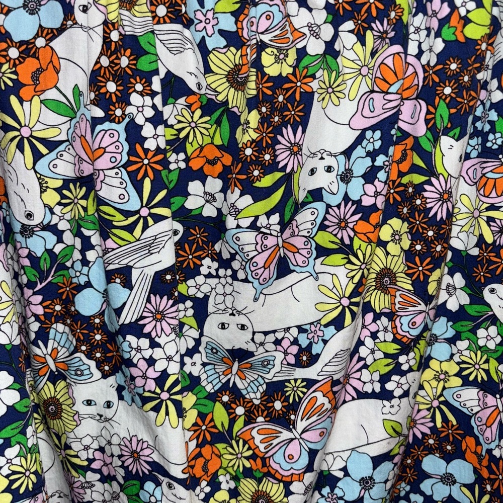 Modcloth Floral Cat Print Skirt - Picture 2 of 5